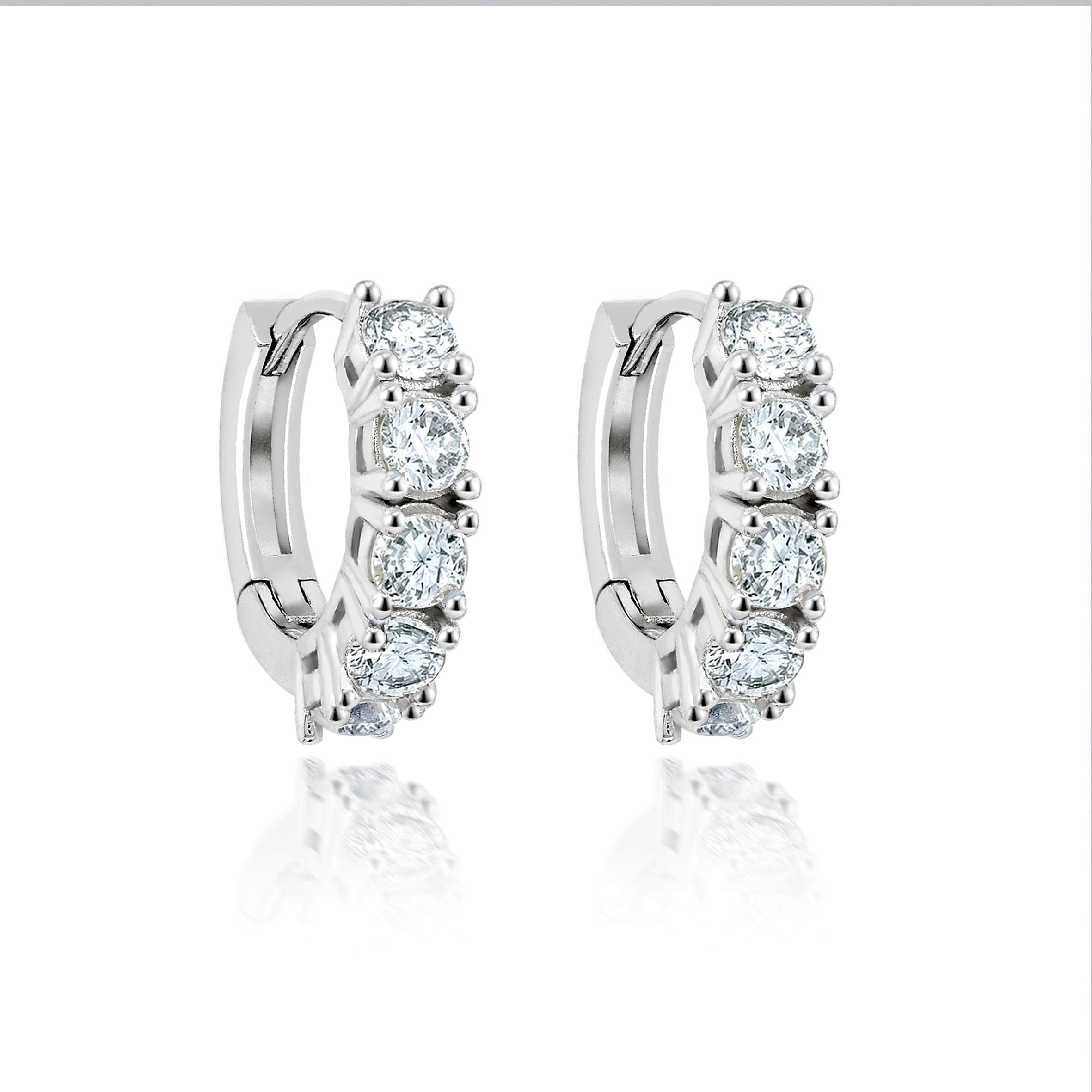 The Real Effect Huggie Hoop CZ Earrings RE53084