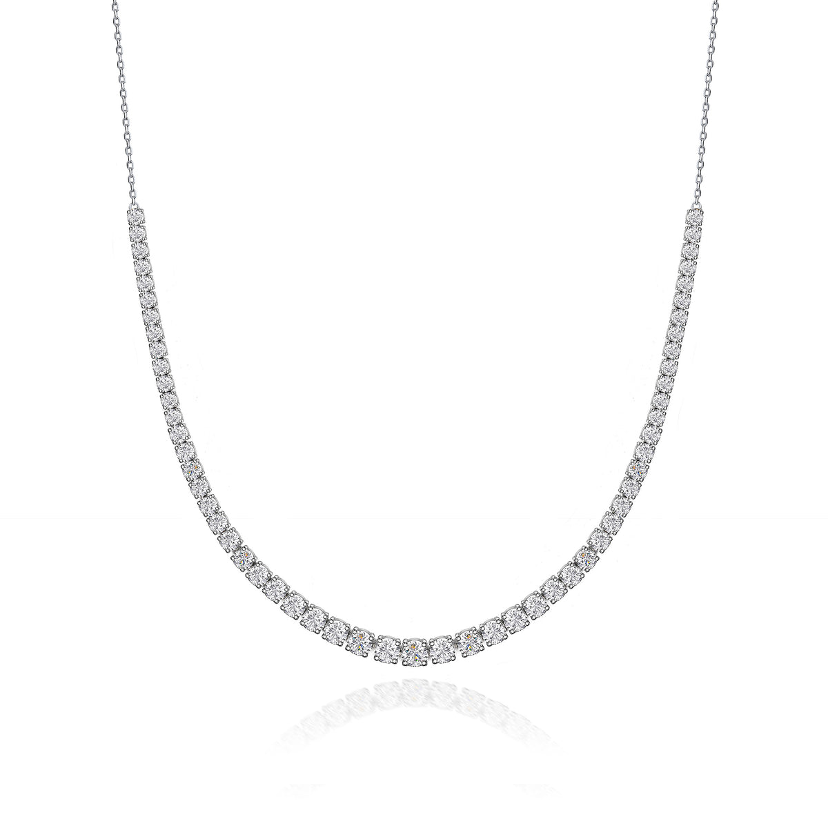 Cz Rael Real Effect CZ Graduated Row Necklace RE54424