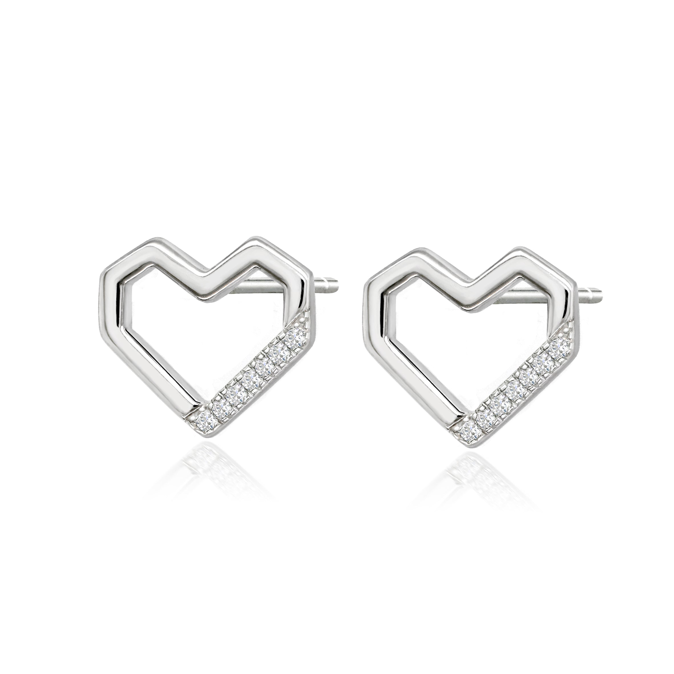 The Real Effect Heart CZ Earrings RE54754