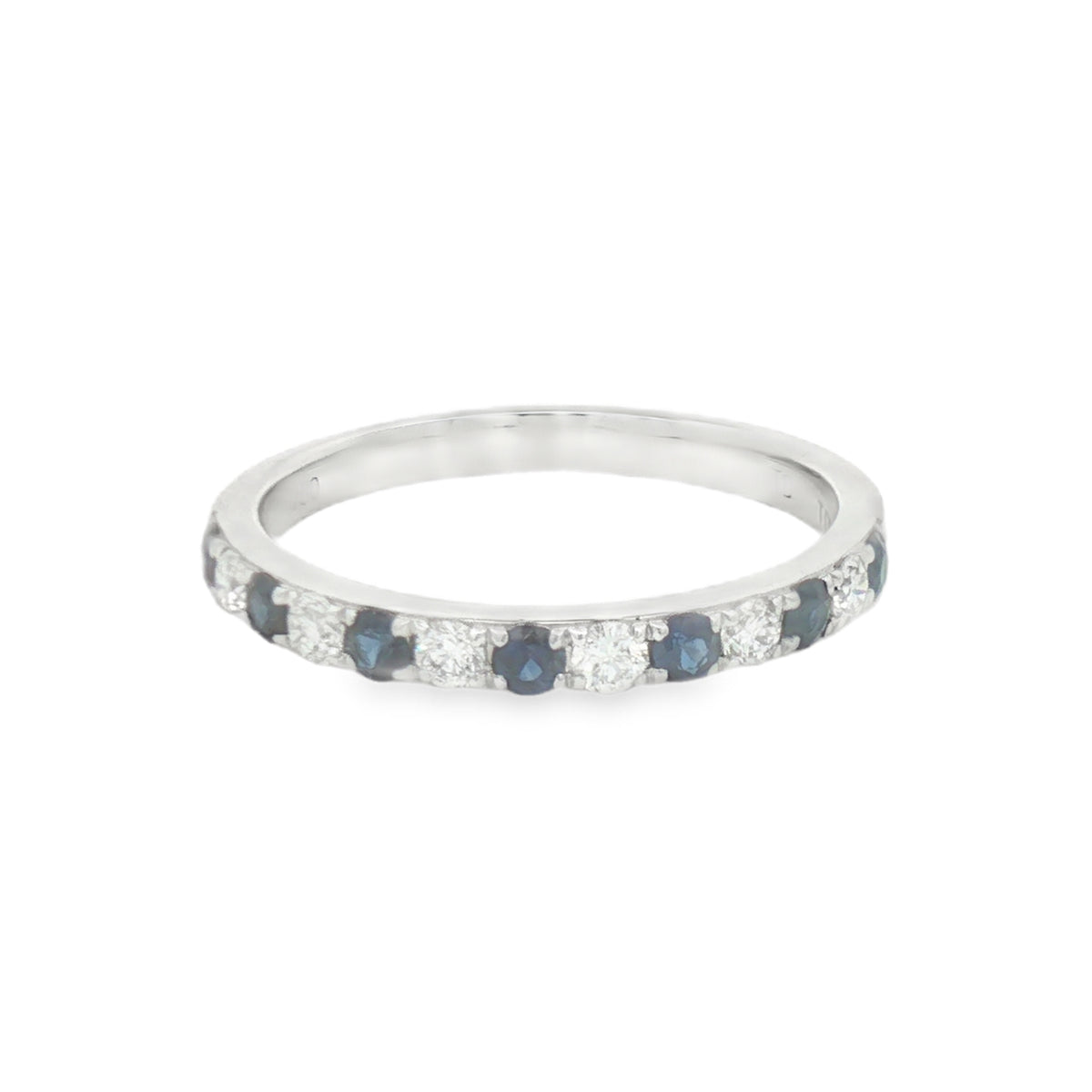 Sapphire & Diamond 13 Stone Eternity Ring 18ct White Gold
