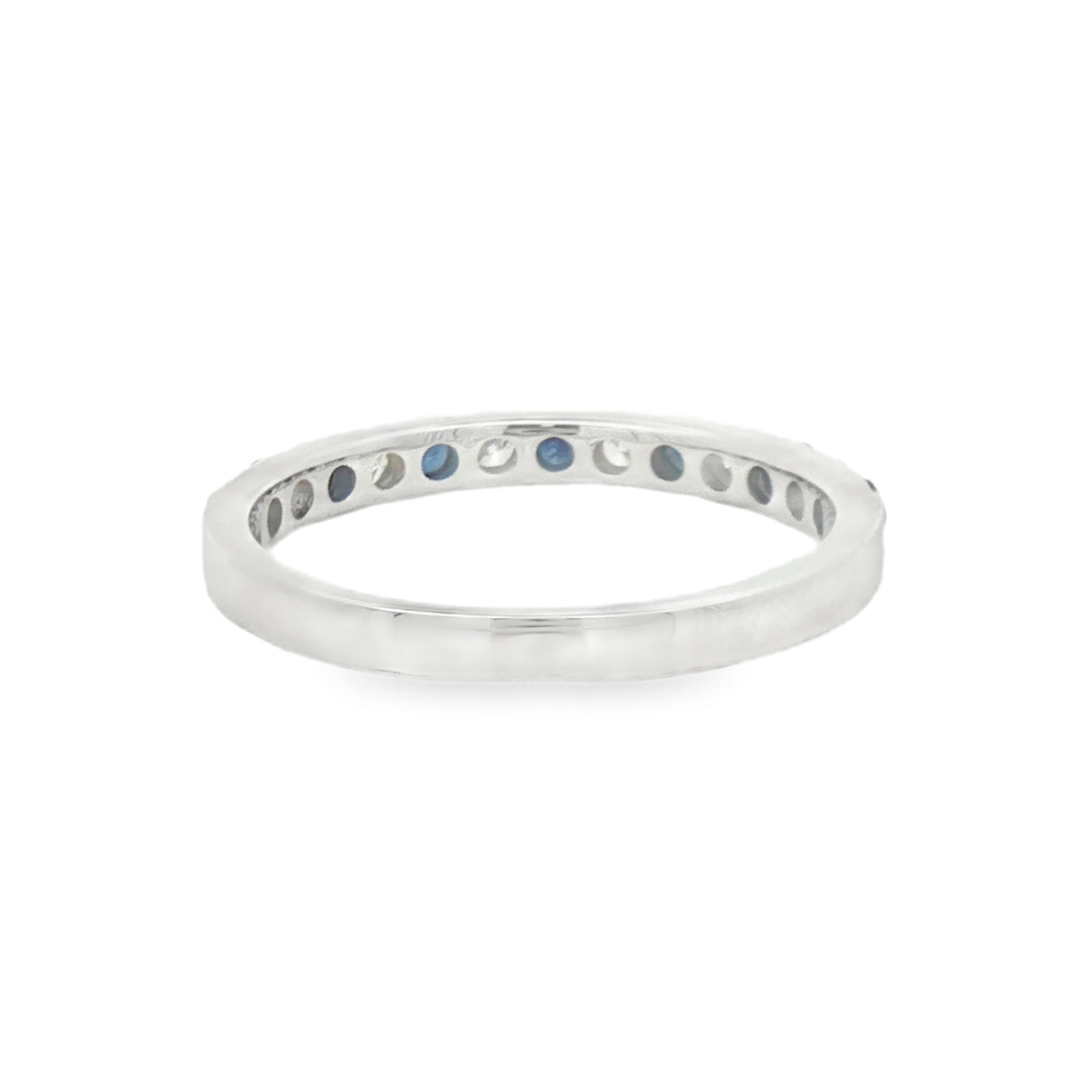 Sapphire & Diamond 13 Stone Eternity Ring 18ct White Gold rear