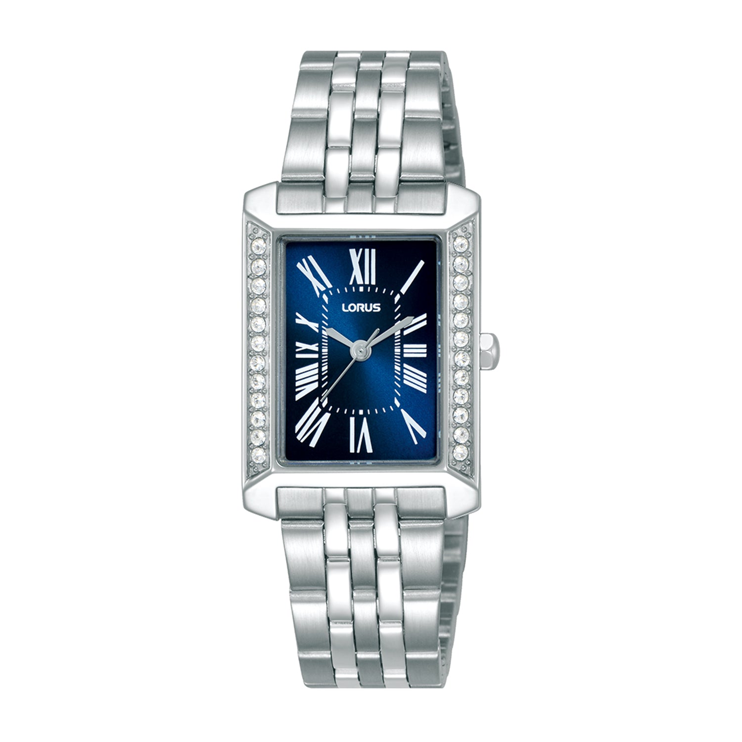 Lorus Ladies Stone Set Silver Tone Bracelet Watch RG231YX9