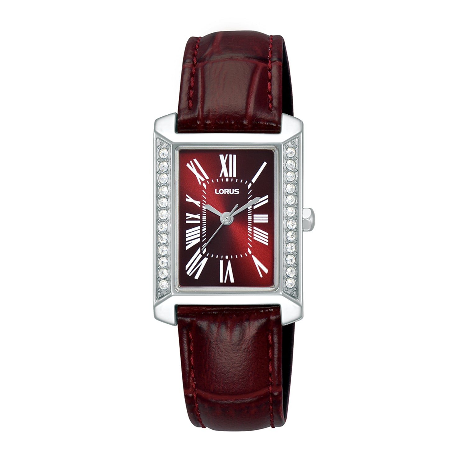 Lorus Ladies Stone Set Silver Tone Strap Watch RG239YX9
