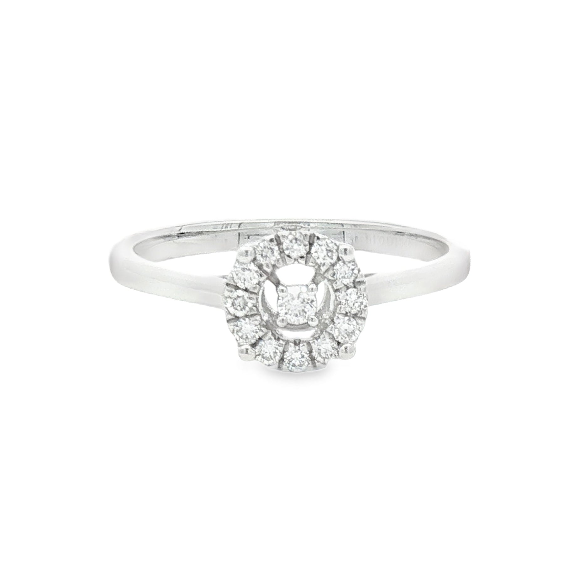Sterling Silver Lab Grown Diamond Halo Ring