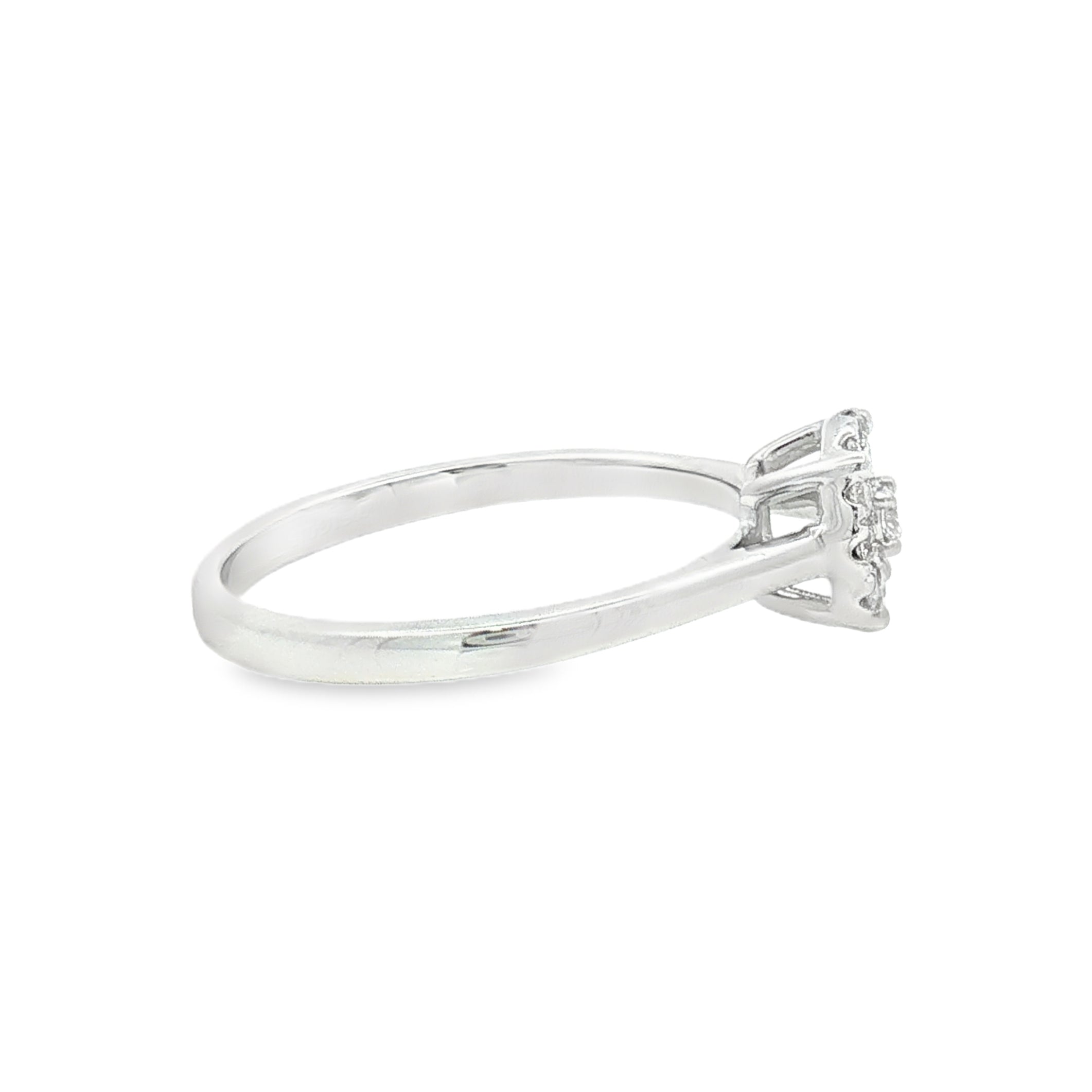Sterling Silver Lab Grown Diamond Halo Ring SIDE