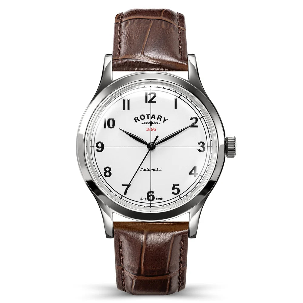 Rotary 1895 Men's Automatic Leather Strap Watch RGS10081/01