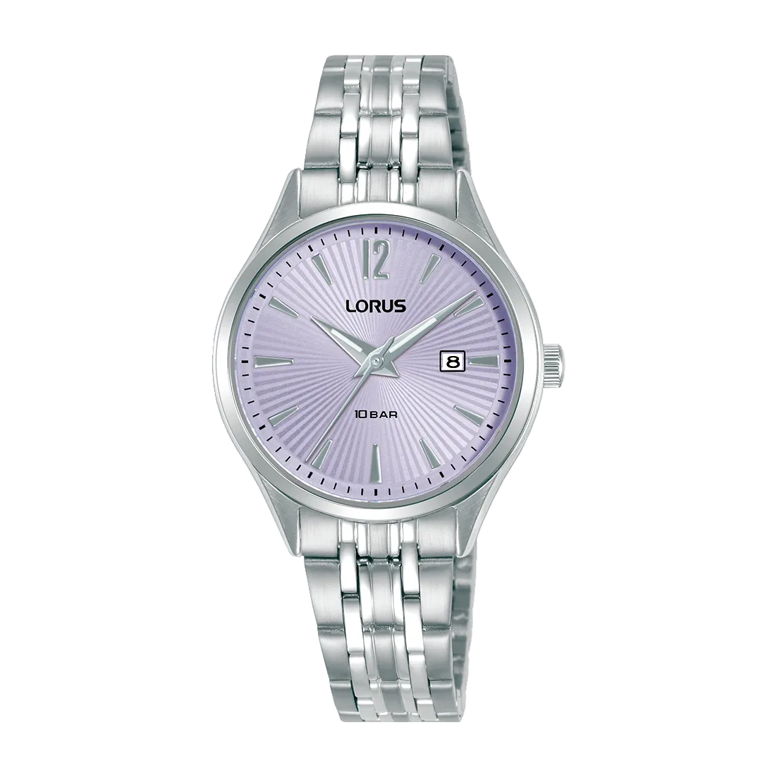 Lorus Ladies Classic Silver Tone Bracelet Lilac Dial Watch RJ299BX9