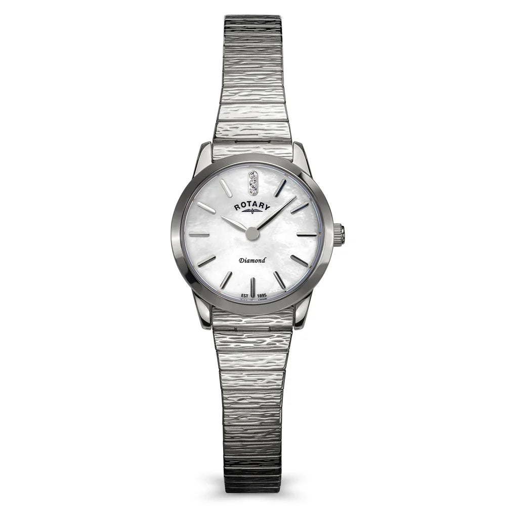Rotary Heritage Altera Diamond Ladies Silver Tone Expansion Bracelet Watch RLB10039/07/D