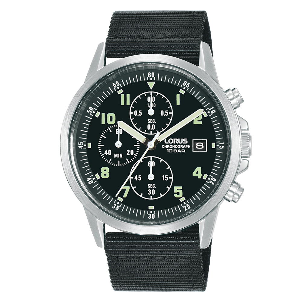 Lorus Men's Military Chronograph Nylon Strap Watch RM347JX9