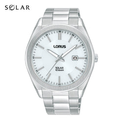 Lorus Men's Solar Silver Tone Bracelet Watch RX355AX9