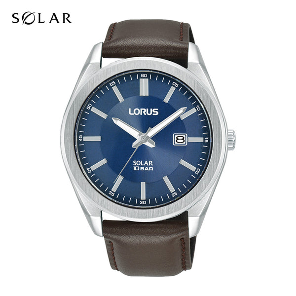 Lorus Men's Solar Sports Leather Strap Watch RX357AX9