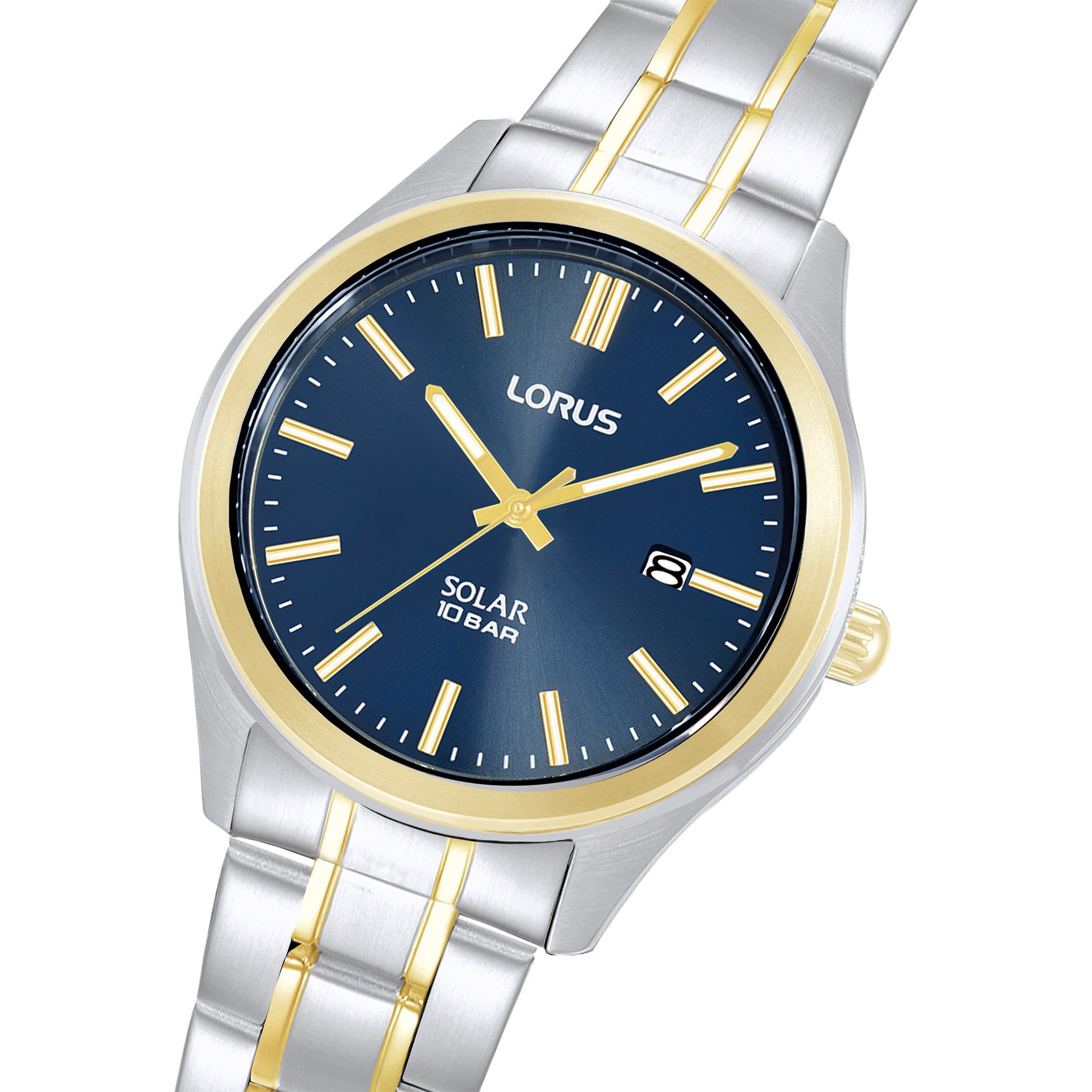 Lorus Men's Solar Two Tone Bracelet Watch RX392AX9 side