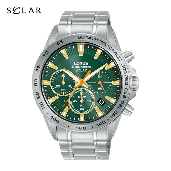 Lorus Men's Solar Chronograph Bracelet Watch RZ505AX9