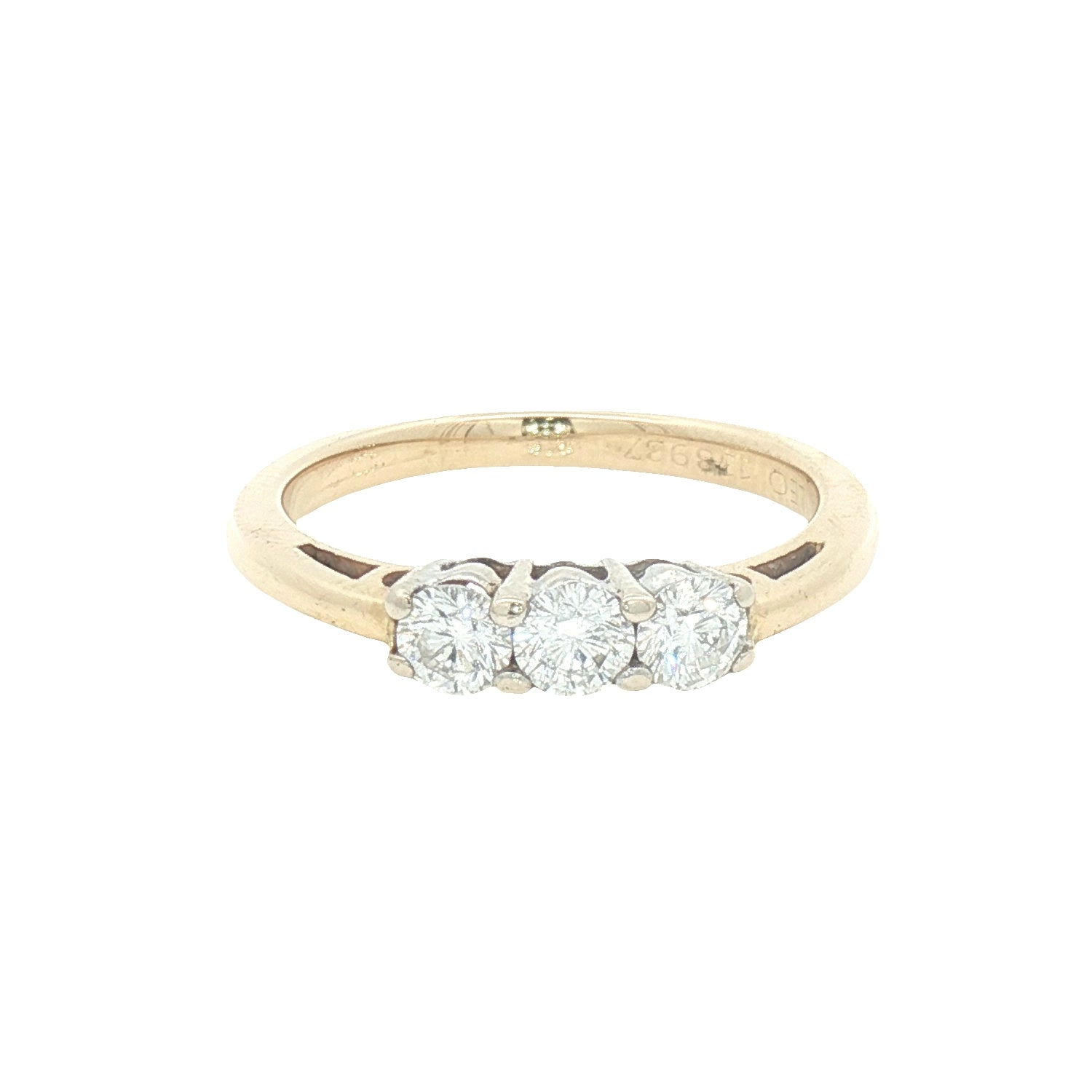 Pre Owned Diamond Trilogy Ring 18ct Gold