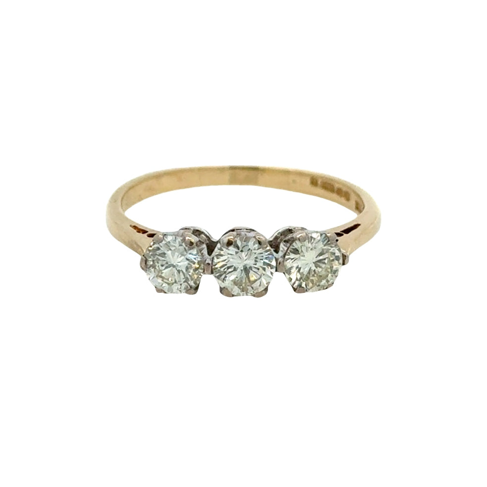 Pre Owned Diamond Trilogy Ring 18ct Gold