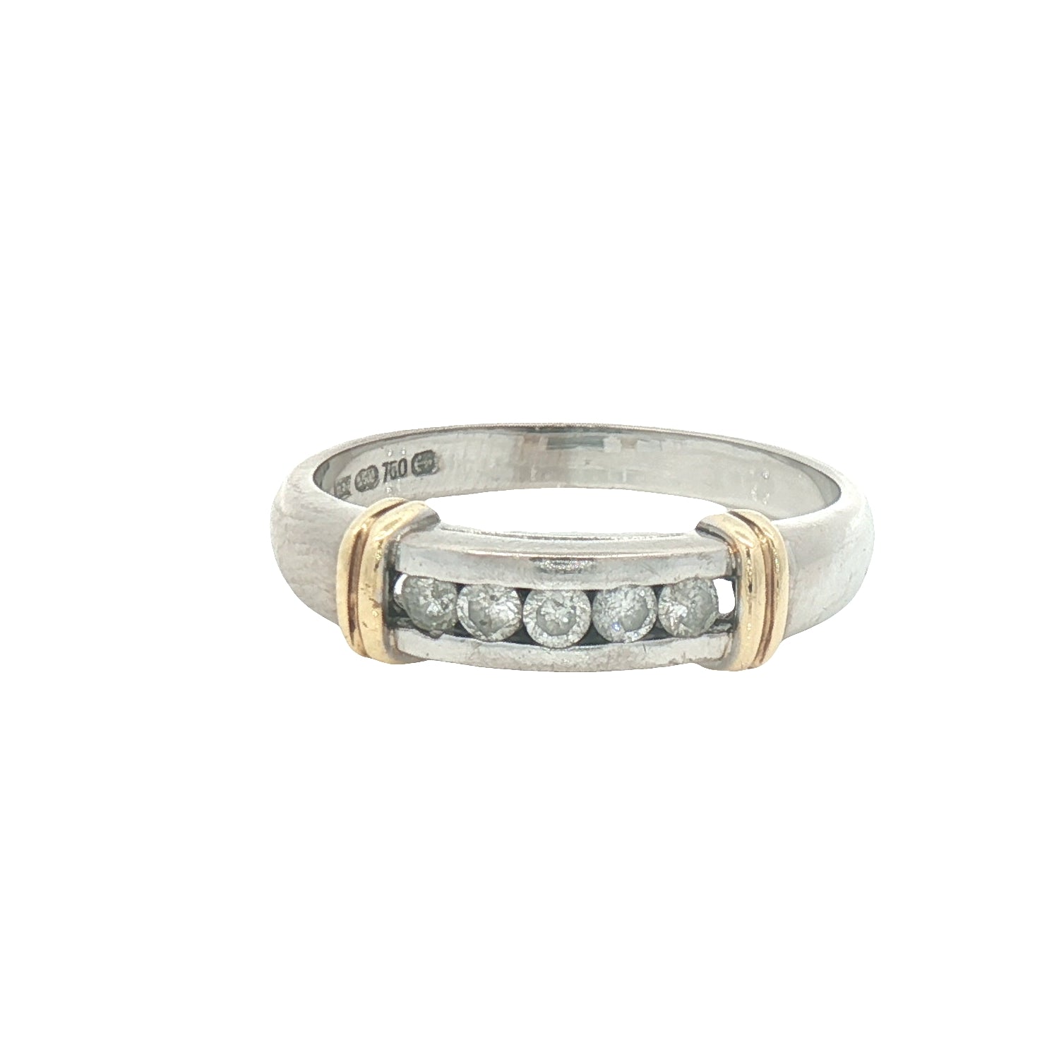 Pre Owned Diamond Ring Eternity 18ct White & Yellow Gold