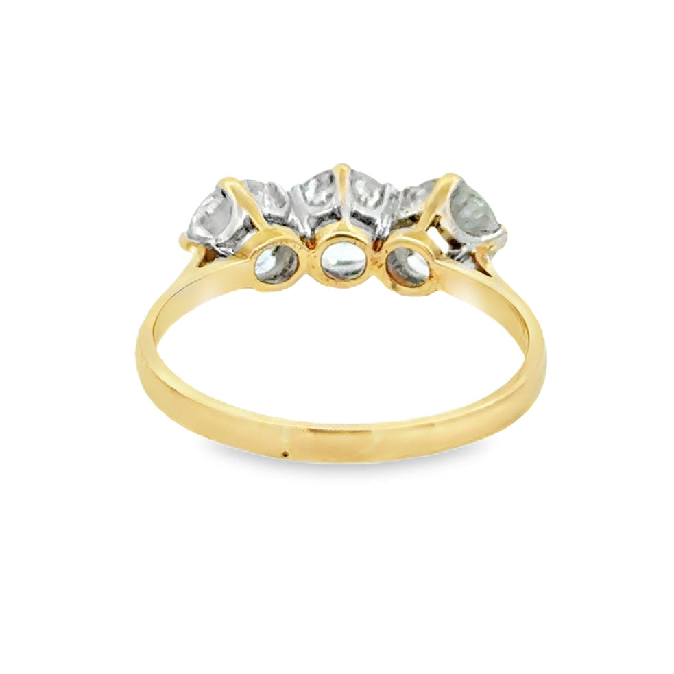 Pre Owned Cubic Zirconia Trilogy Ring 9ct Gold rear
