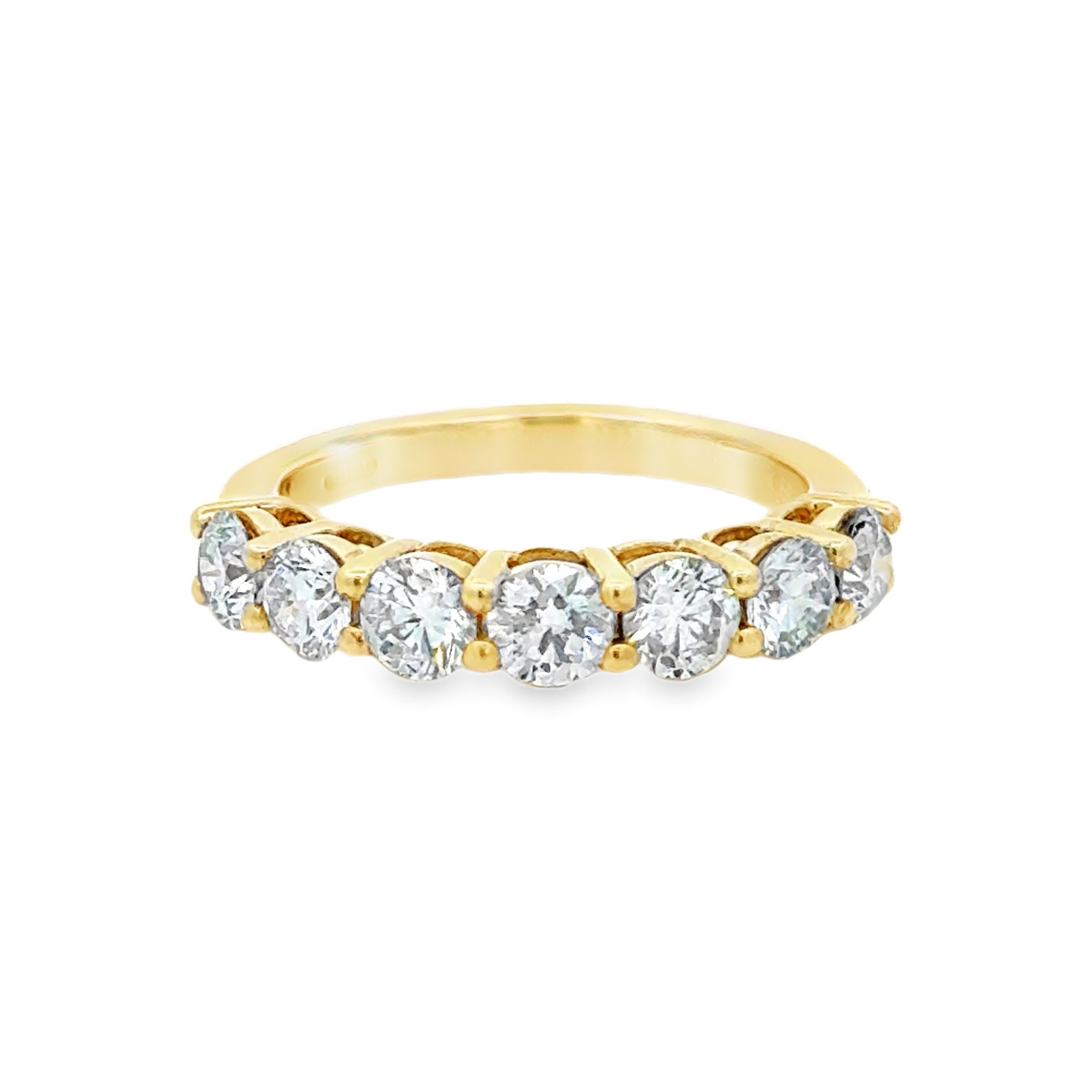 Lab Grown Diamond 7 Stone Eternity Ring 1.58ct 9ct Gold