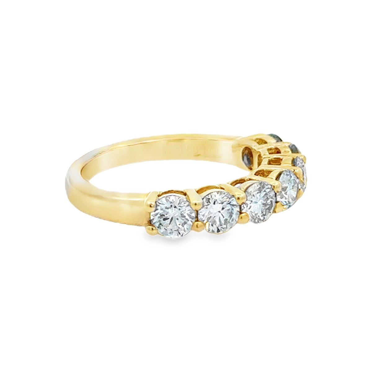 Lab Grown Diamond 7 Stone Eternity Ring 1.58ct 9ct Gold SIDE