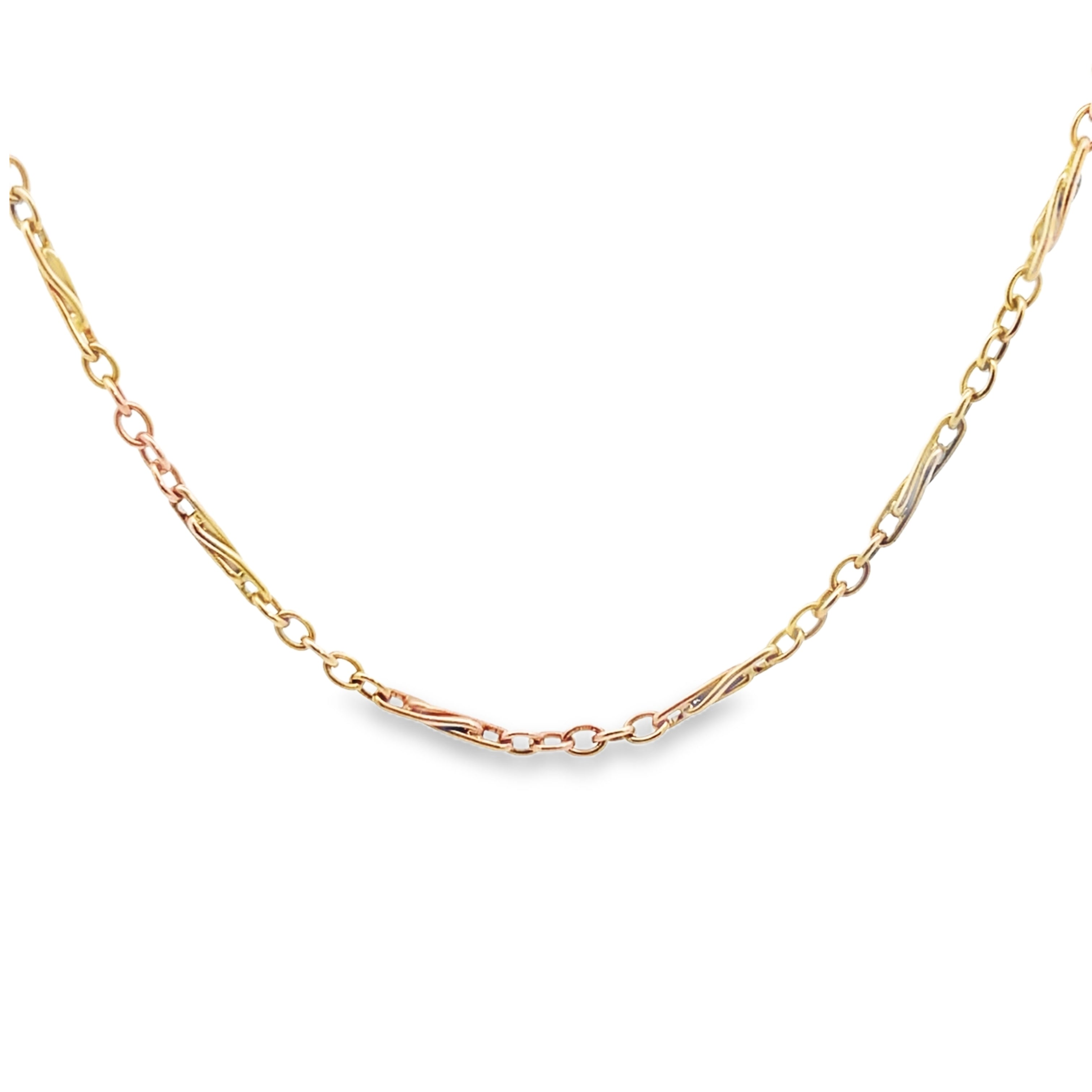 Pre Owned 9ct Gold Trombone Chain 28 Inch Necklace