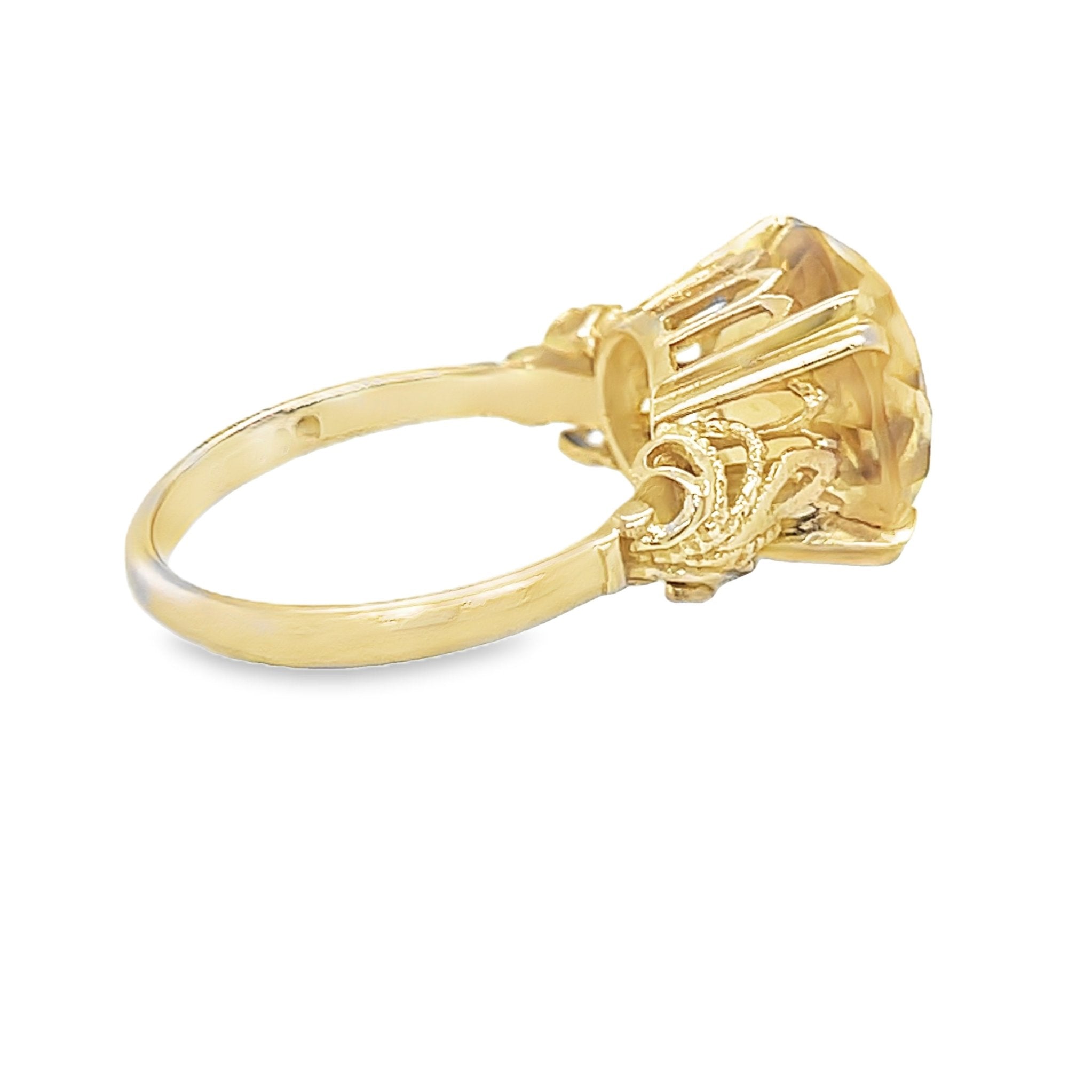Pre Owned Citrine Ring 9ct Gold SIDE