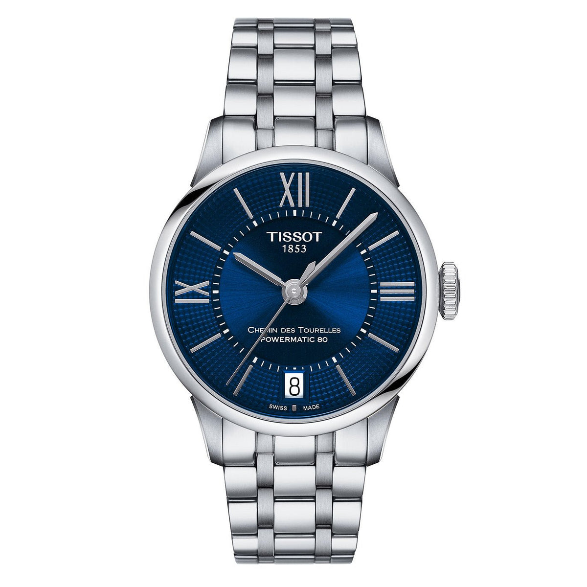 Tissot Ladies Automatic Watch Chemin Des Tourelles Powermatic 80 Blue T0992071104800 1