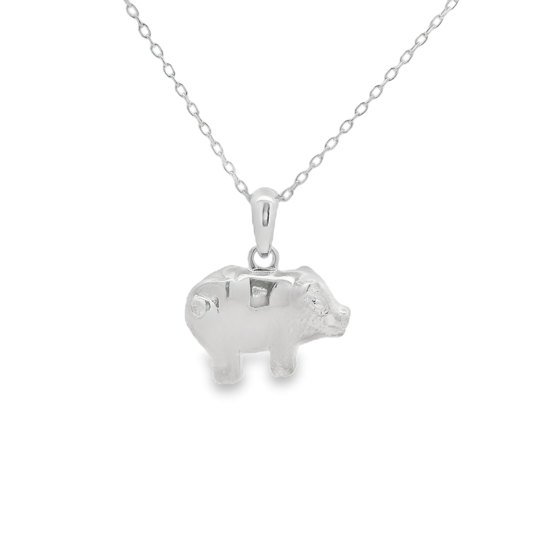 Sterling Silver Pig Necklace