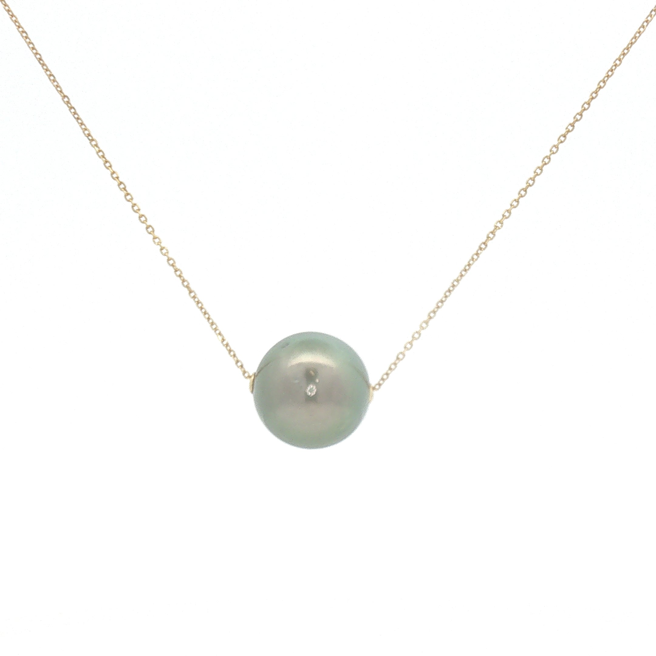 9ct Yellow Gold Sliding Tahitian Pearl Necklace