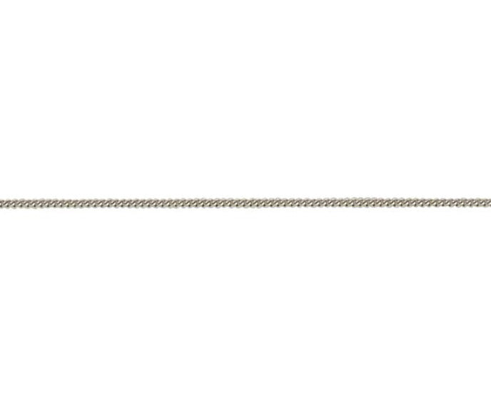 Adjustable 16/18 Inch Curb Hanging Chain 18ct White Gold