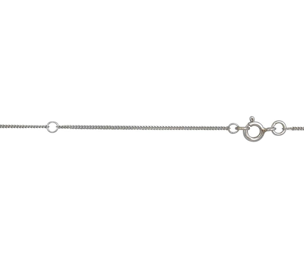 Adjustable 16/18 Inch Filed Curb Hanging Chain 9ct White