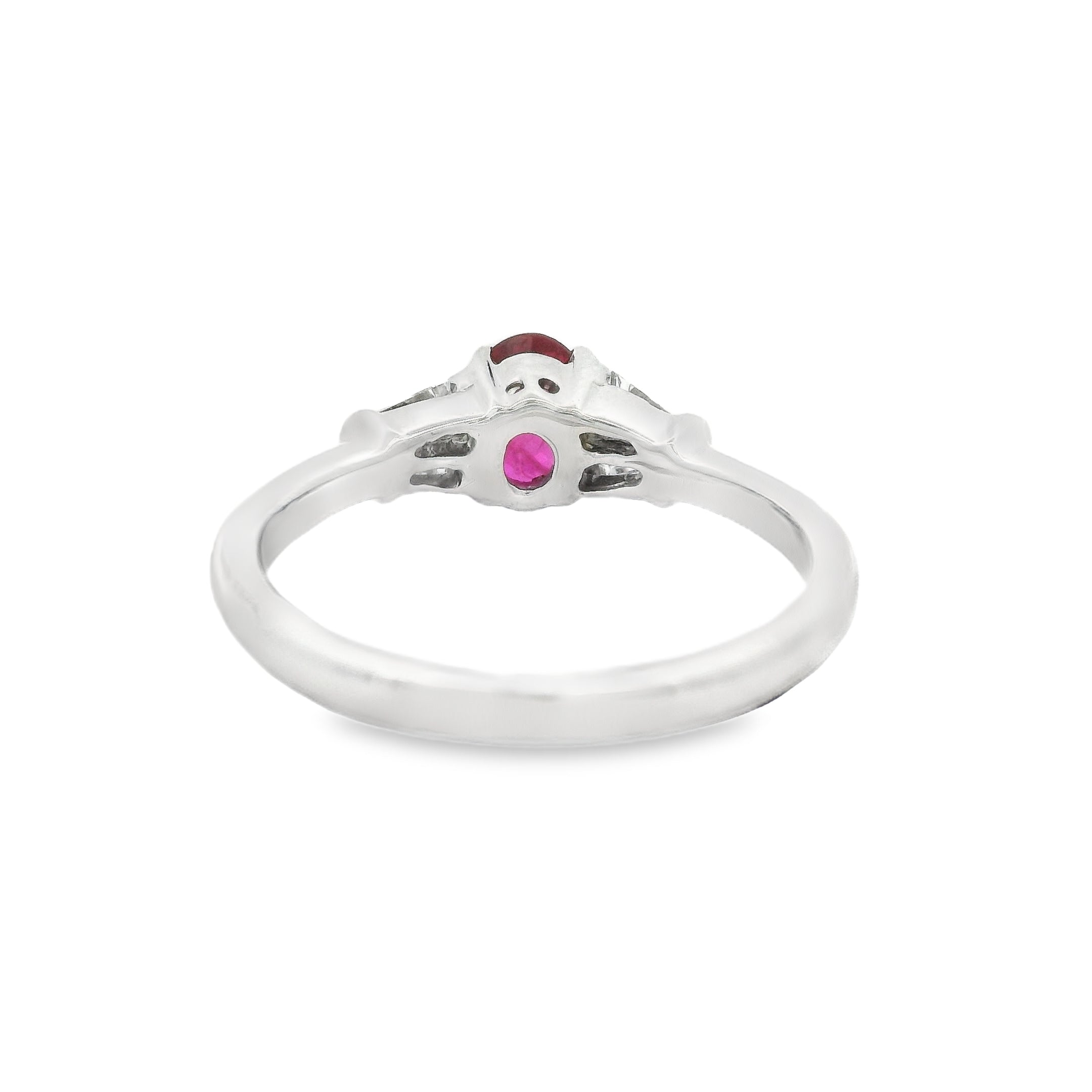 18ct White Gold Oval Ruby & Diamond Ring