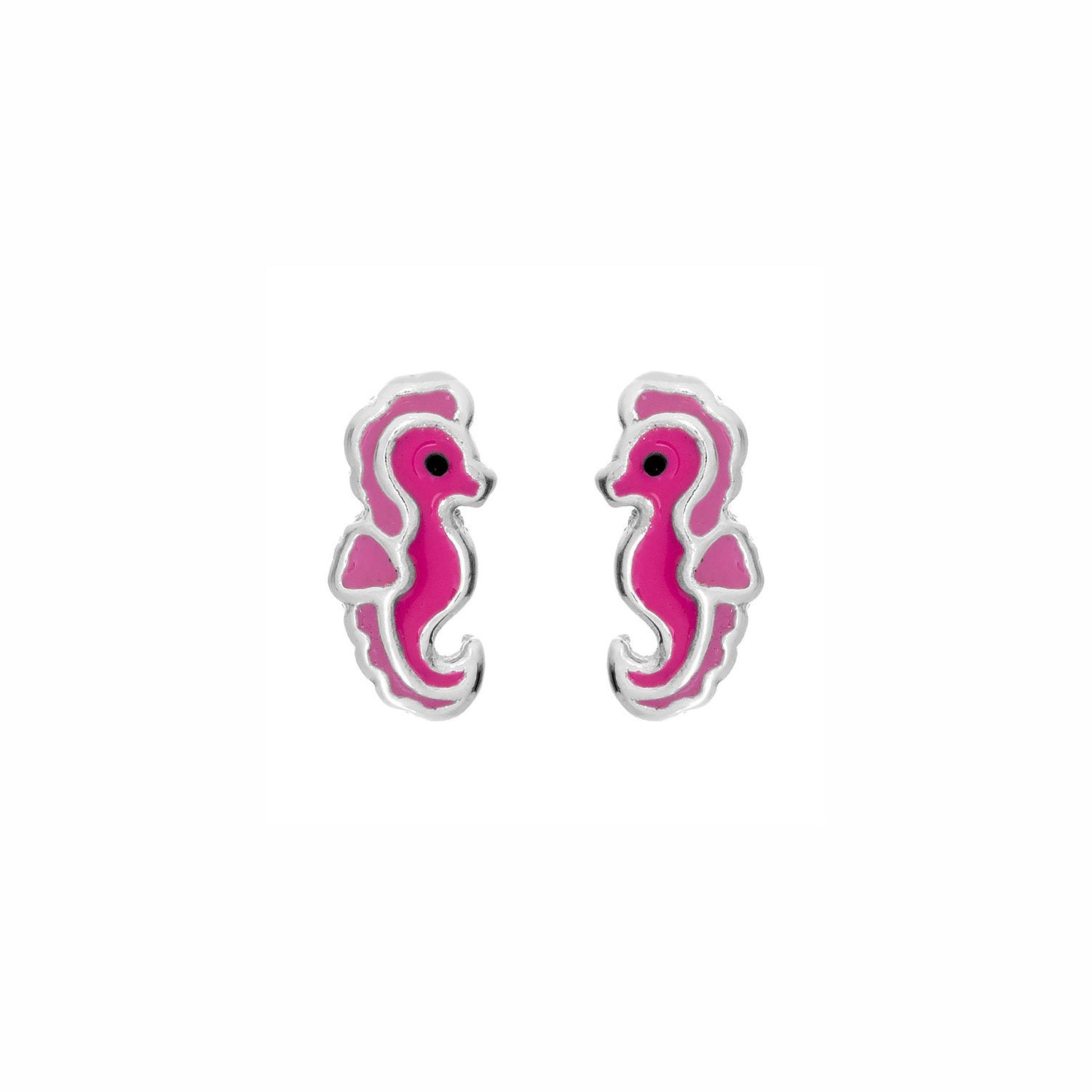 Sterling Silver Seahorse Stud Children's Earrings