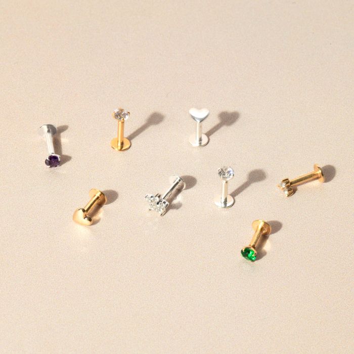 Beginnings Amethyst Cubic Zirconia Labret Stud Earring