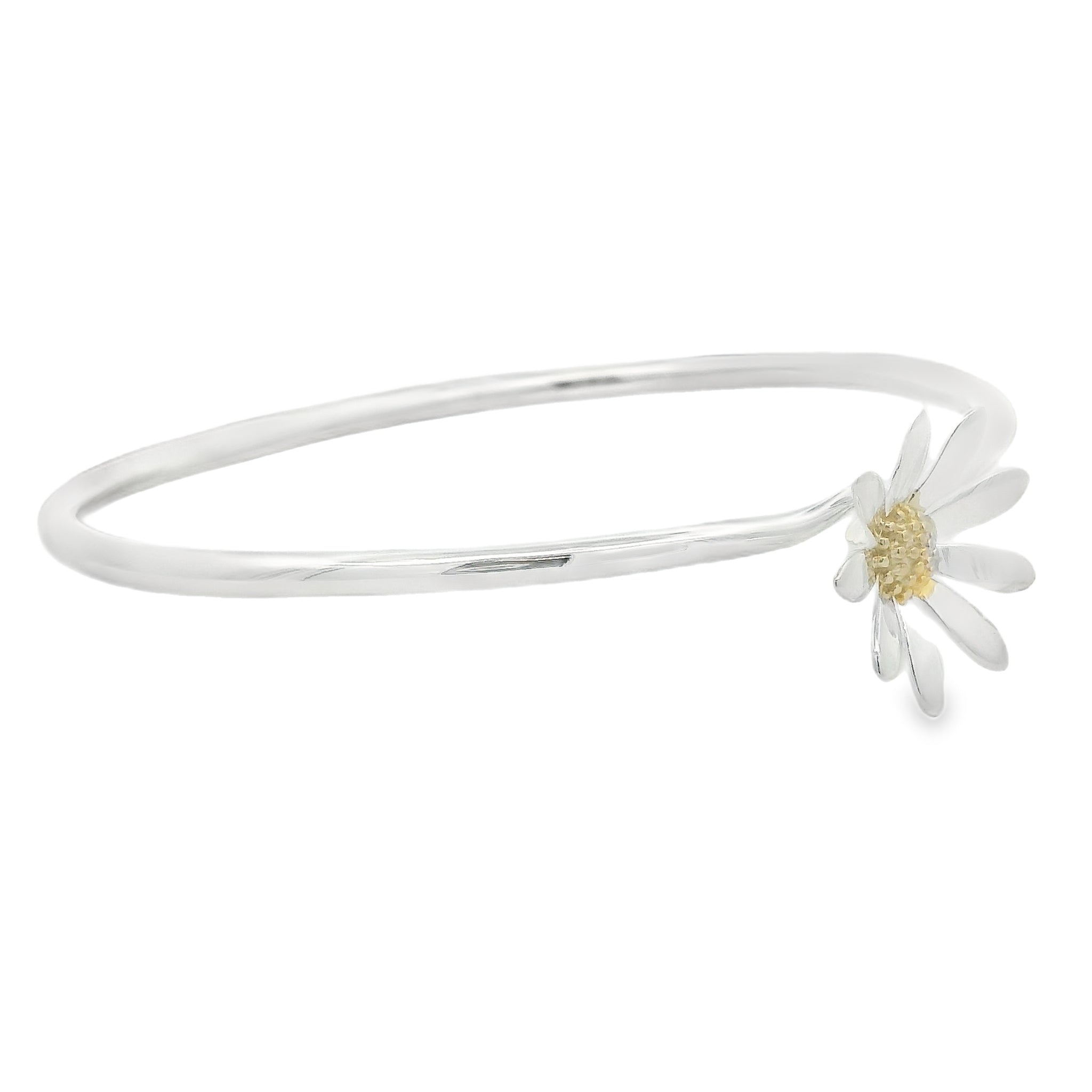 Sterling Silver Daisy Bangle