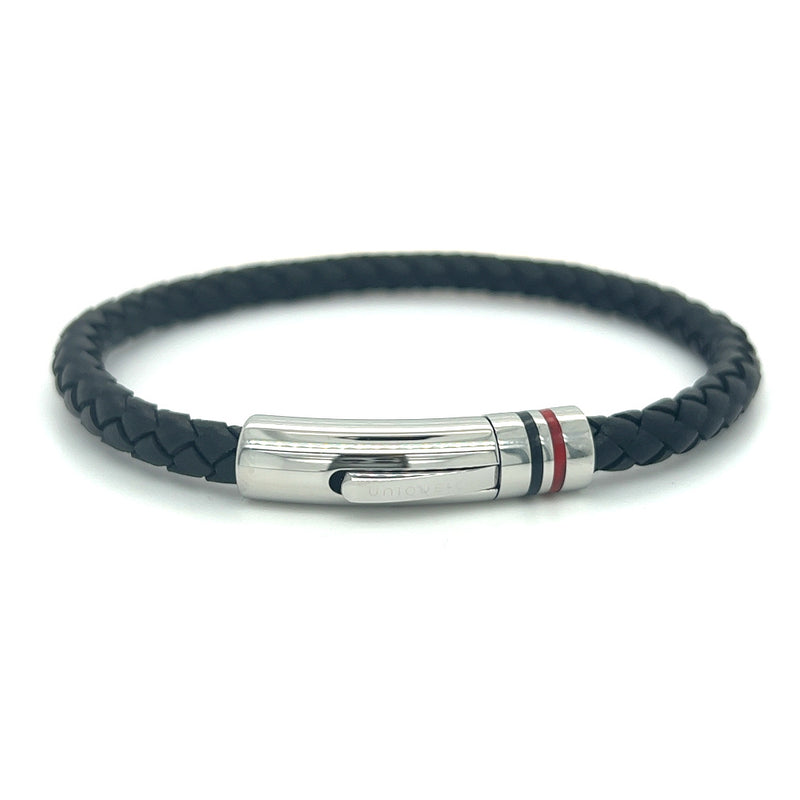 Unique & Co Men's Black Leather Bracelet B533BL