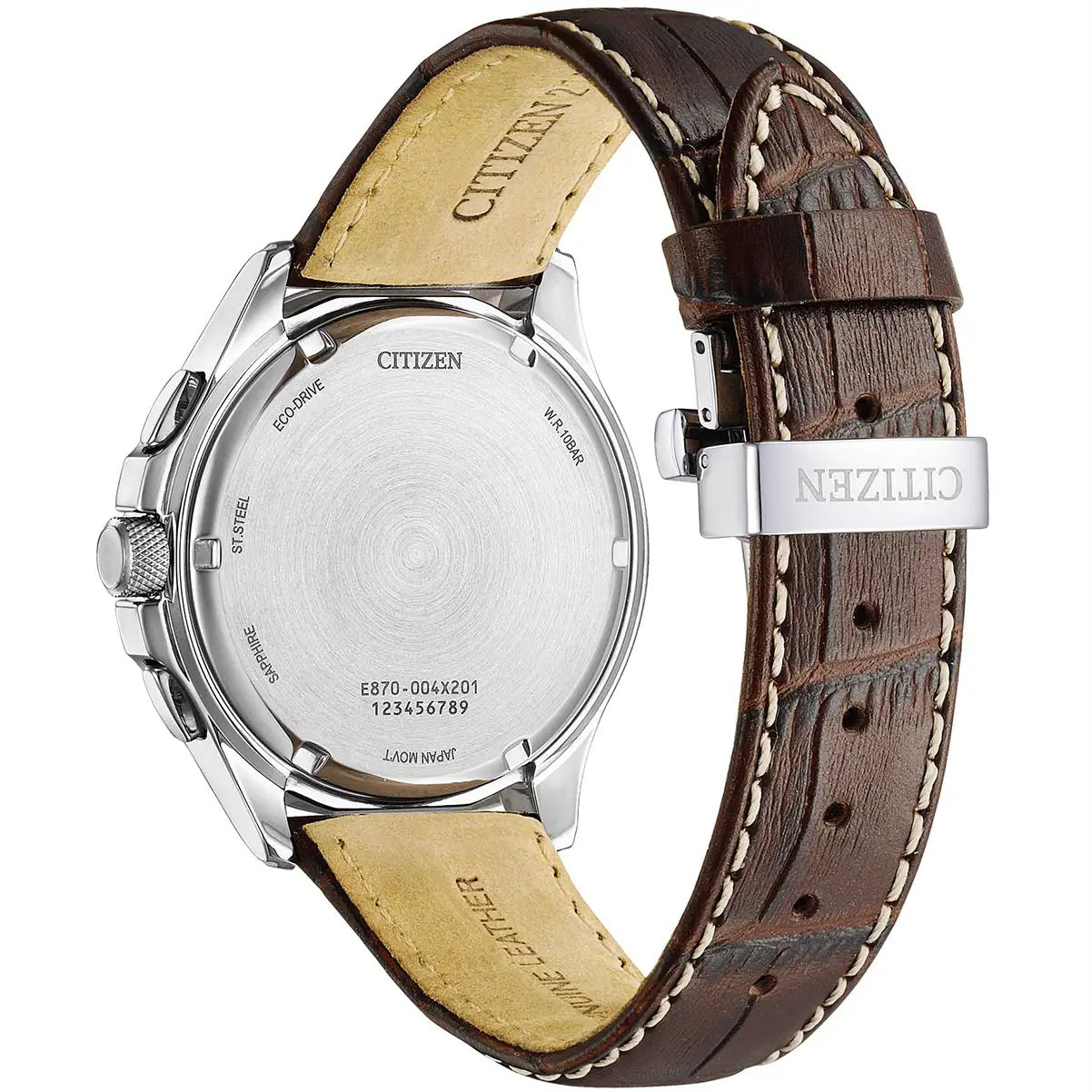 Citizen Mens Eco Drive Calibre 8700 Perpetual Calender Watch BL8160-07X rear