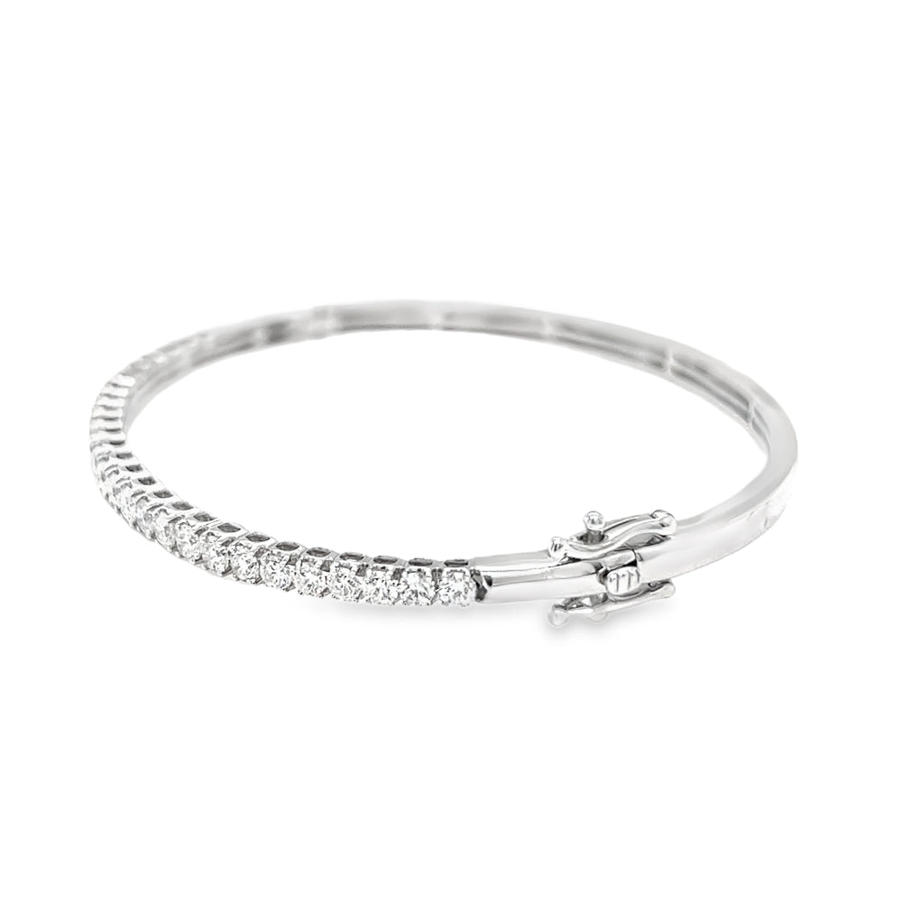 18ct White Gold Diamond Set Bangle side 2
