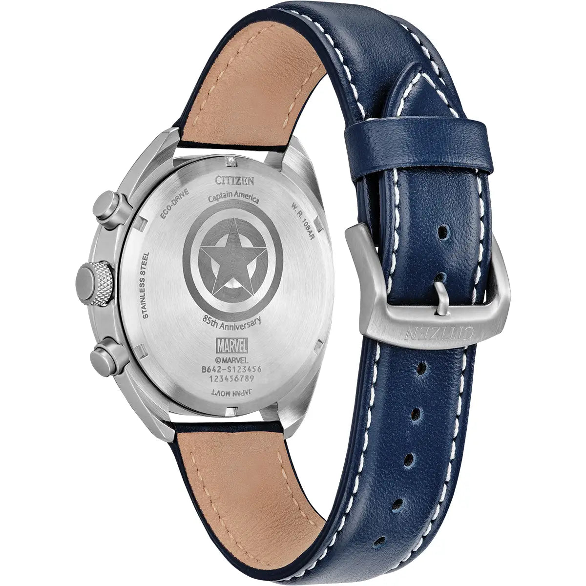 Citizen Men's Eco Drive Marvel Captain America 85th Anniversary Inspired Box Set CA7046-46W BACK