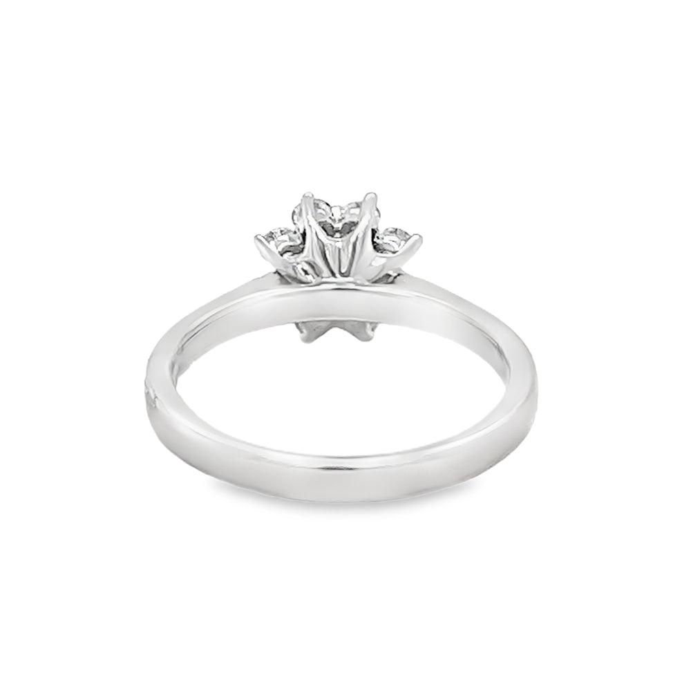 Diamond Daisy Cluster Ring 0.88ct 18ct White Gold rear