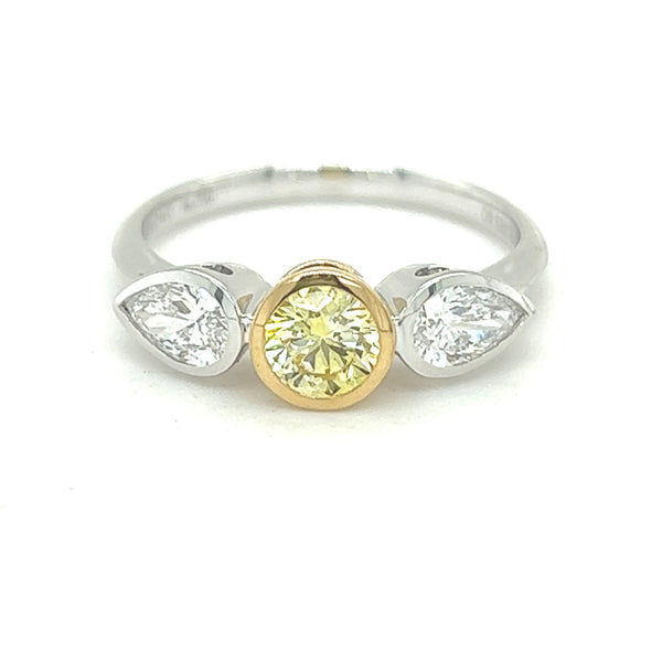 Colormond Aurora Trilogy Lab Grown Diamond Ring 18ct White Gold