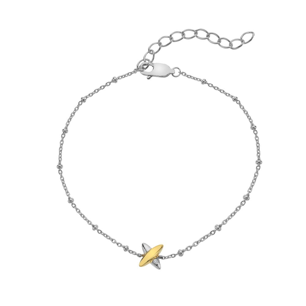 Hot Diamonds Coupled Two Tone Bracelet DL716