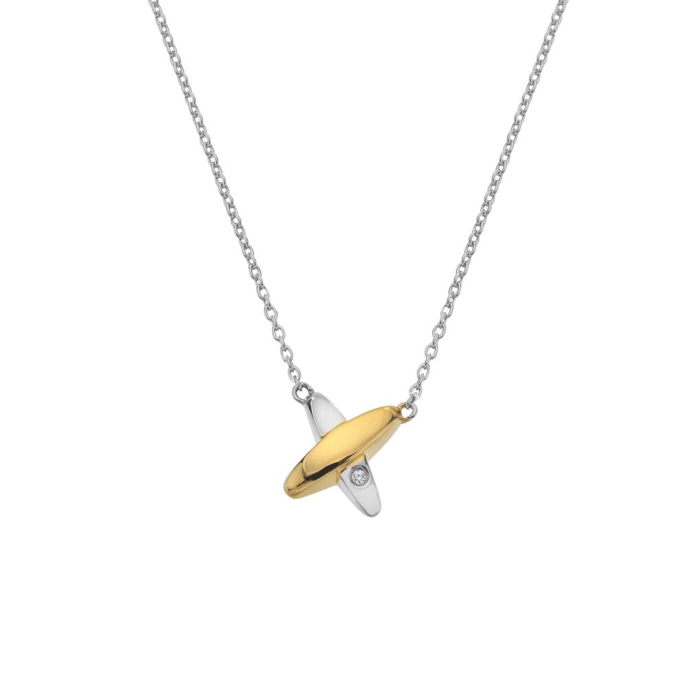 Hot Diamonds Coupled Two Tone Necklace DN225
