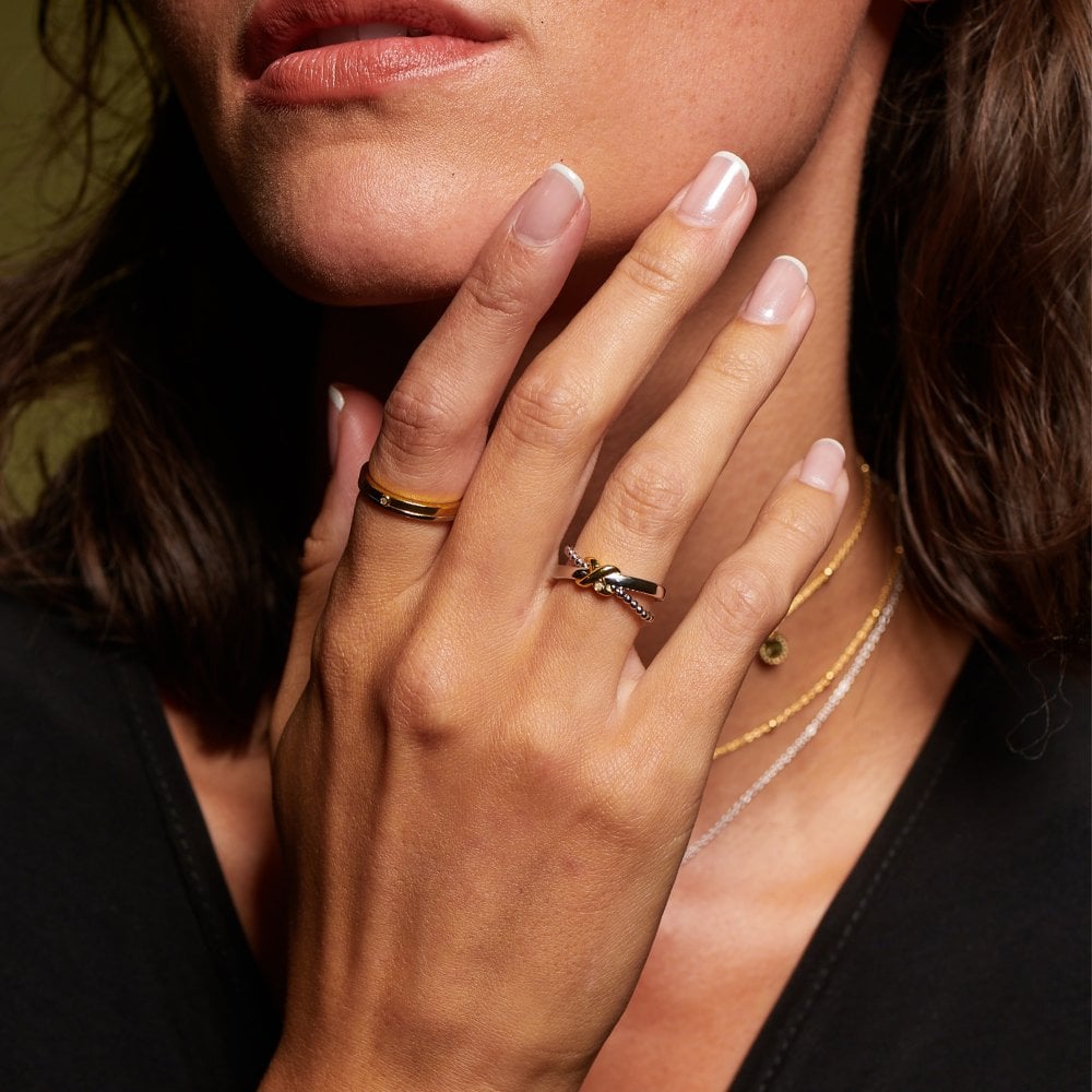 Hot Diamonds Coupled Two Tone Ring DR306/P lifestyle
