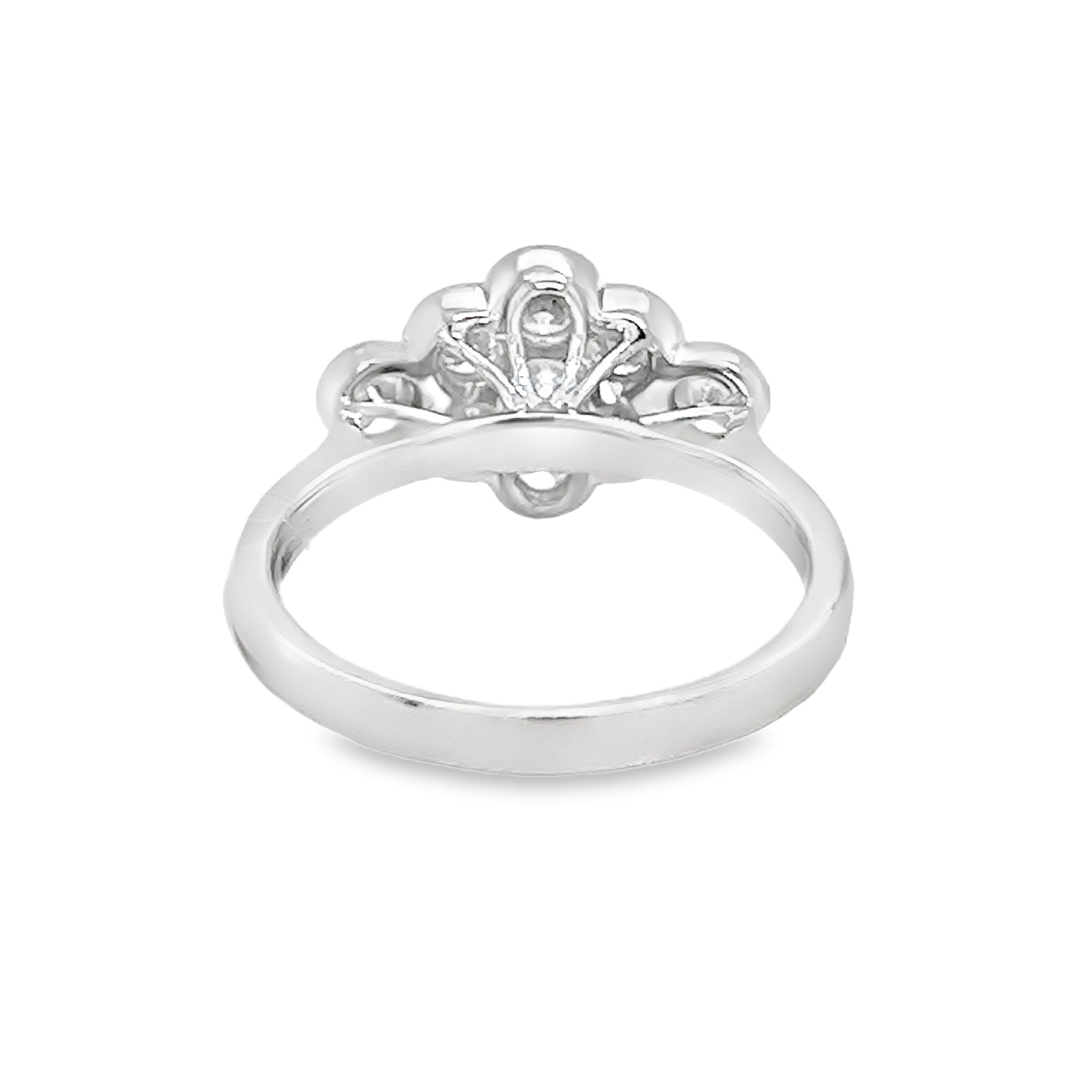 Diamond Art Deco Style Cluster Ring 18ct White Gold rear