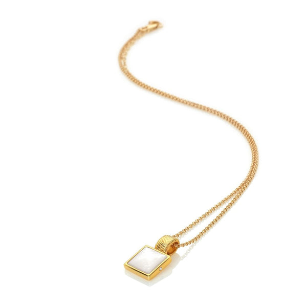 Hot Diamonds X Jac Jossa Calm Mother of Pearl Square Pendant DP896 flat