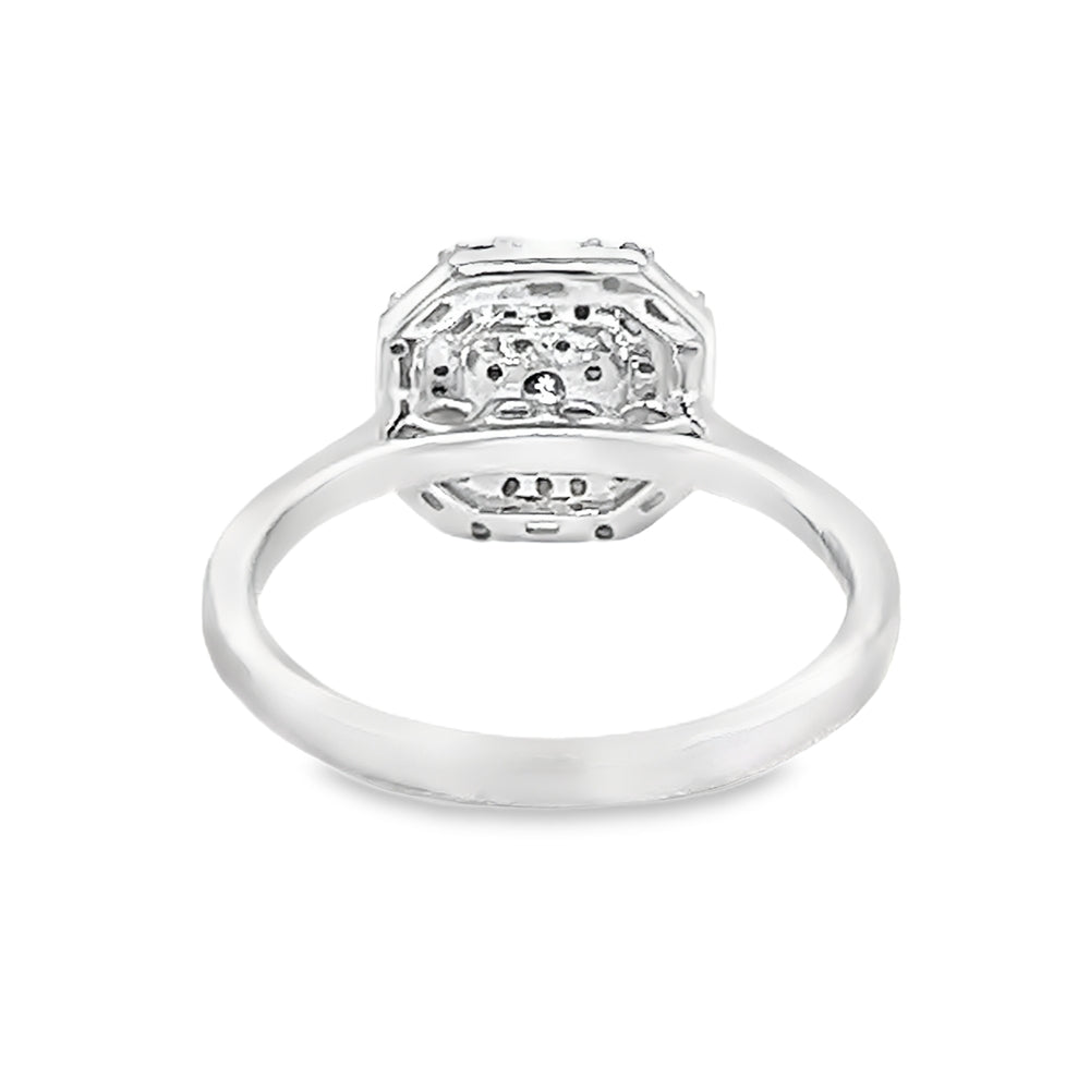 Diamond Multi Cut Cluster Ring 0.43ct 18ct White Gold rear