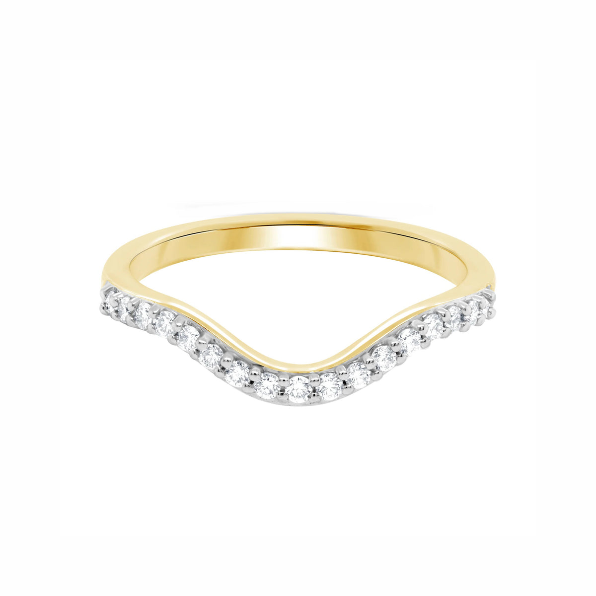 9ct Gold Diamond Wishbone Ring 0.20ct