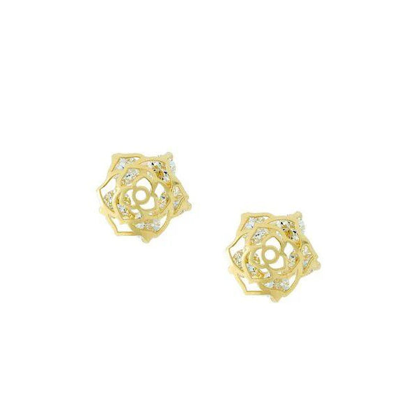 9ct CZ Filled Flower Stud Earrings