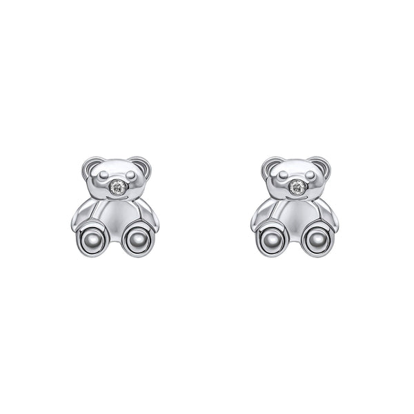 D for Diamond Teddy Bear Stud Earrings E6431