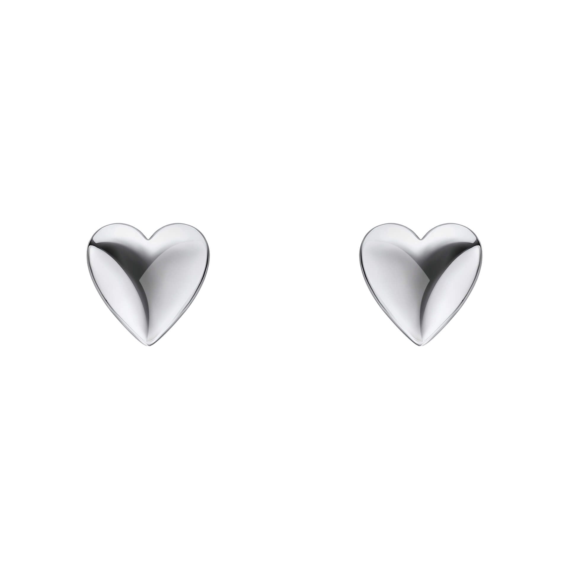 Sterling Silver Large 3D Heart Stud Earring